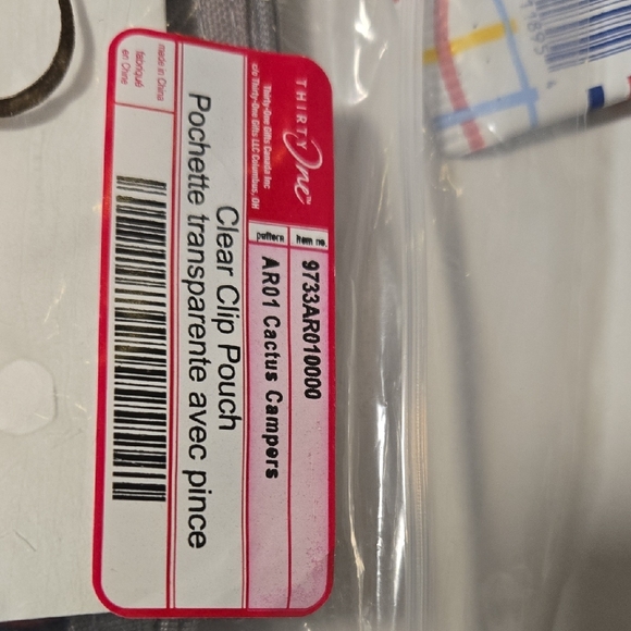 31 Clear Clip Pouch with Gray Accents Camping  Cactus, Travel Bag, Phone Pouch - Picture 10 of 11